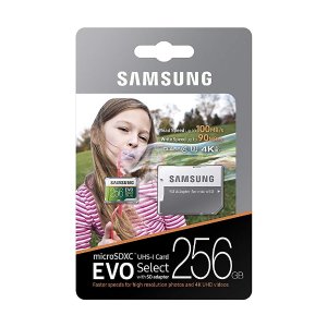 史低价：Samsung EVO Select 256GB 100MB/s (U3) MicroSDXC 存储卡
