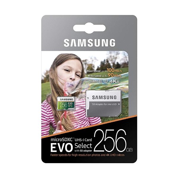 Samsung EVO Select 256GB 100MB/s (U3) MicroSDXC 存储卡