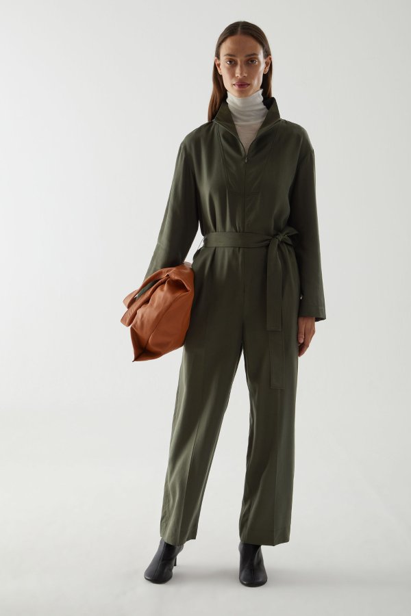 STRAIGHT BELTED JUMPSUIT