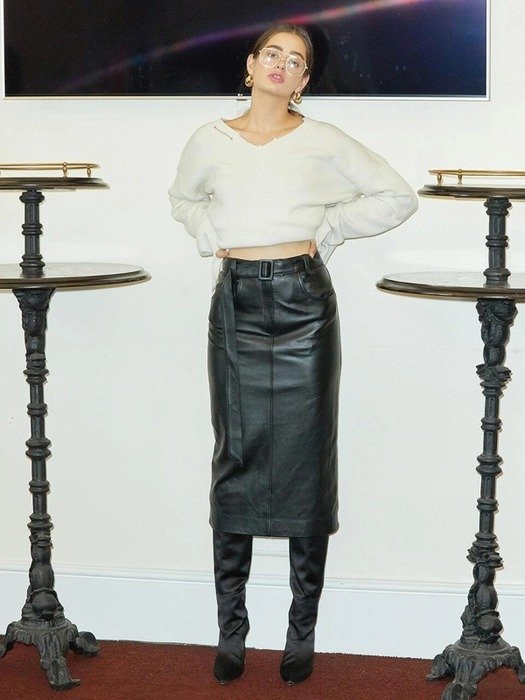 Leather H-line Skirt