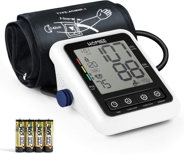 HOMIEE Blood Pressure Monitor Automatic Digital Upper Arm BP Cuff Machine