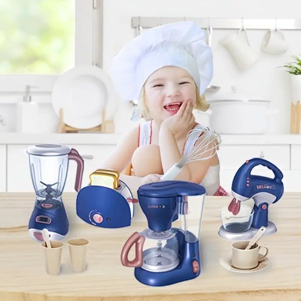 Children Pretend Play Toy, Simulation Electric Lighting Life Small Household Appliances, Washing Machine, Juice Machine, Coffee Machine Toys | Find Great Deals Now | Temu