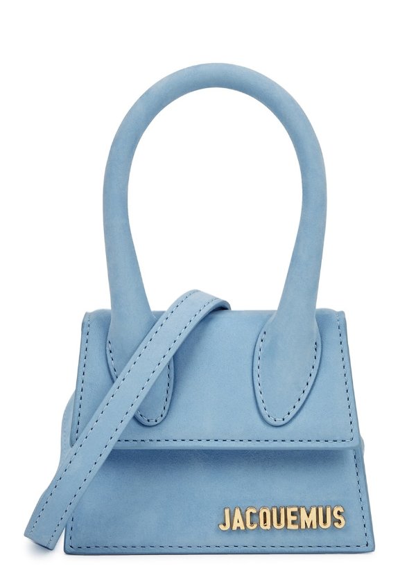 JACQUEMUS Le Chiquito blue suede top handle bag