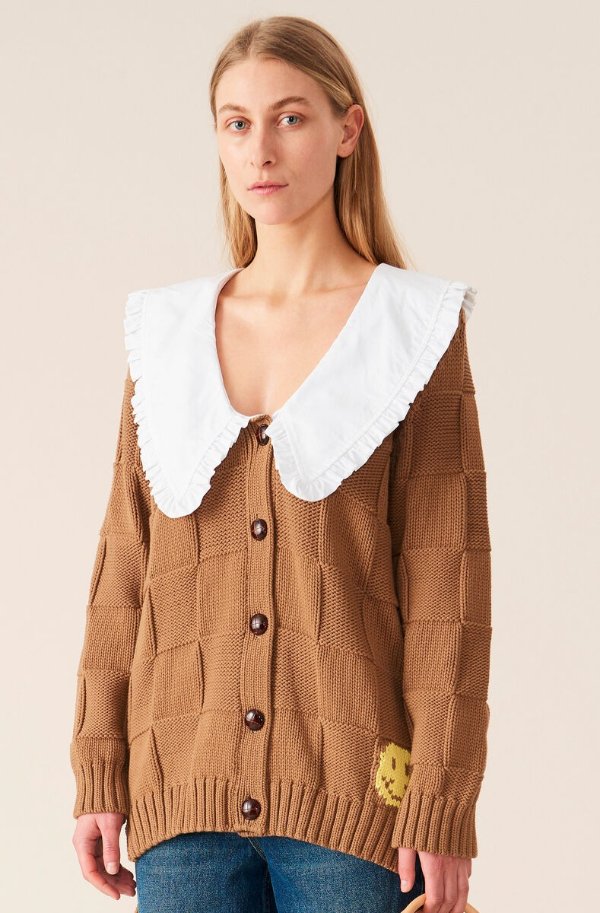 Cotton Robe Knit Cardigan | GANNI US