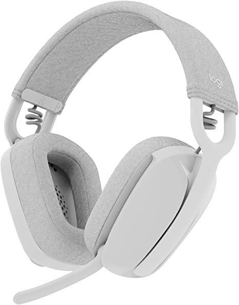 Zone Vibe 100 Lightweight Wireless Over Ear Headphones with Noise Canceling Microphone, Advanced Multipoint Bluetooth Headset, Works with Teams, Google Meet, Zoom, Mac/PC - Off White