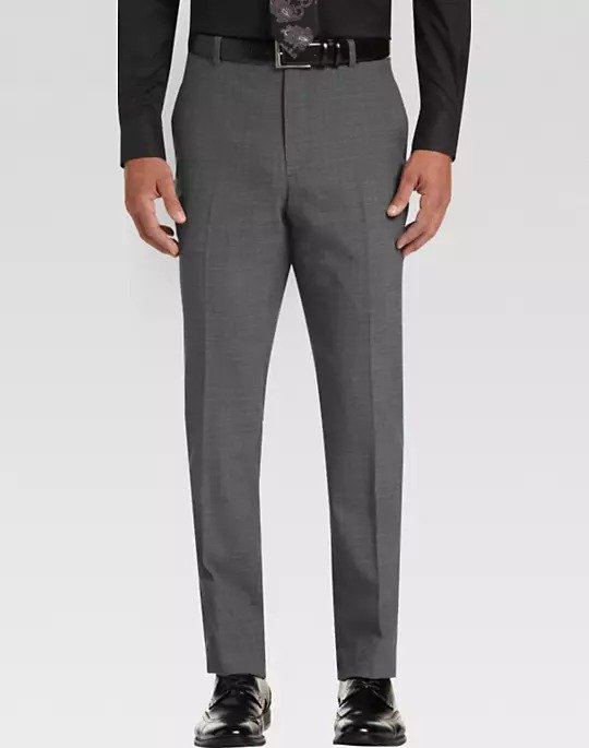 Awearness Kenneth Cole AWEAR-TECH Gray Check Slim Fit Pants