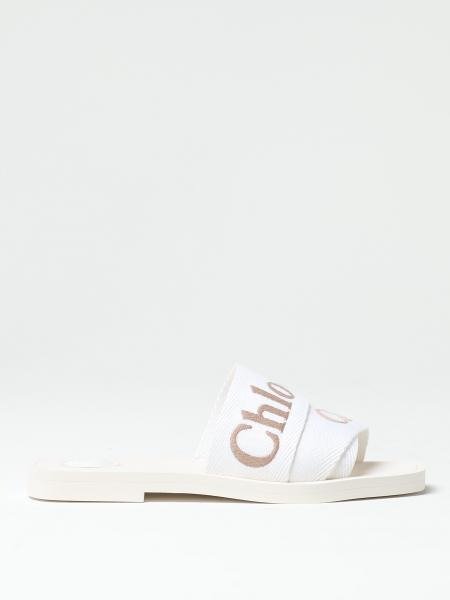 Woody sandals in canvas with embroidered logo