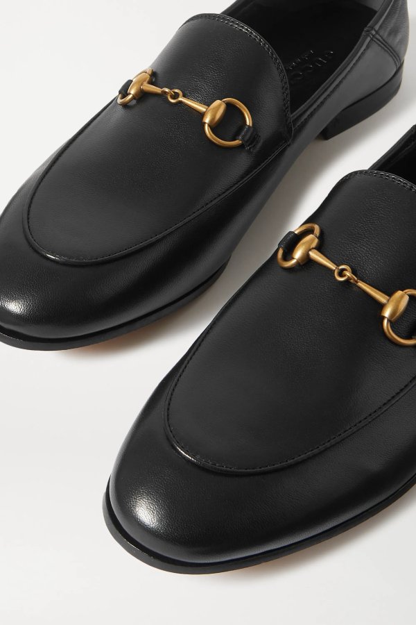 Brixton horsebit-detailed leather collapsible-heel loafers