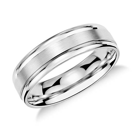 Brushed Inlay Wedding Ring in Platinum (6mm) | Blue Nile