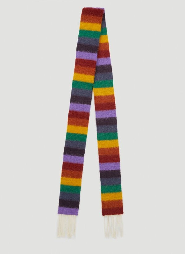 Striped Fringed Scarf in Multicolour