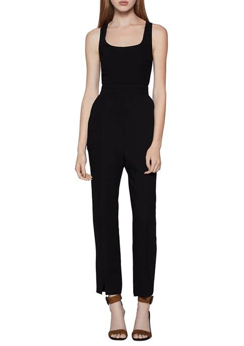 Women's Fitted U Neck Tapered Jumpsuit