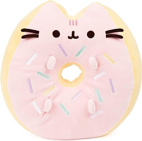 Sprinkle Donut Pusheen Squishy Plush Stuffed Animal Cat, Pink and Mint, 12”