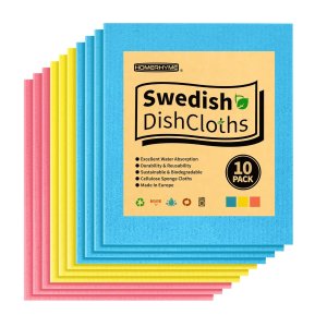$6.99Swedish 可重复使用可降解多用洗碗布清洁布10片