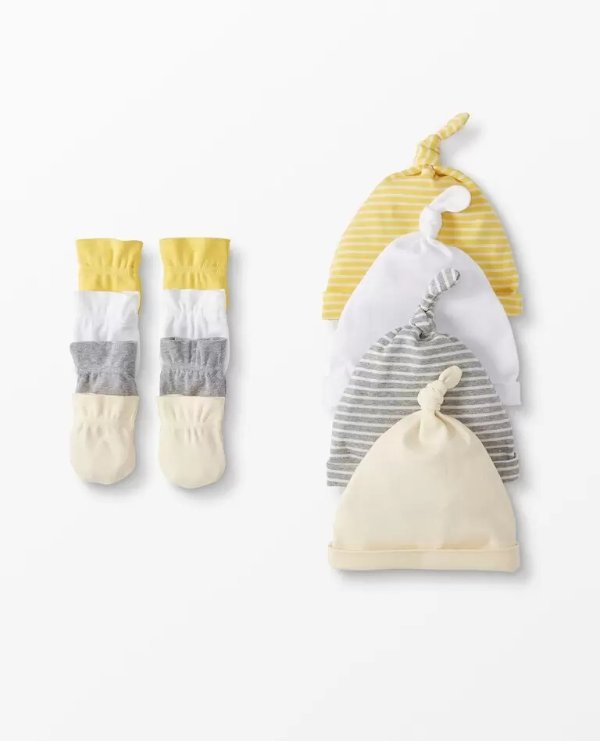 Moon and Back by Hanna Andersson Baby Organic Cap + Mitten Set