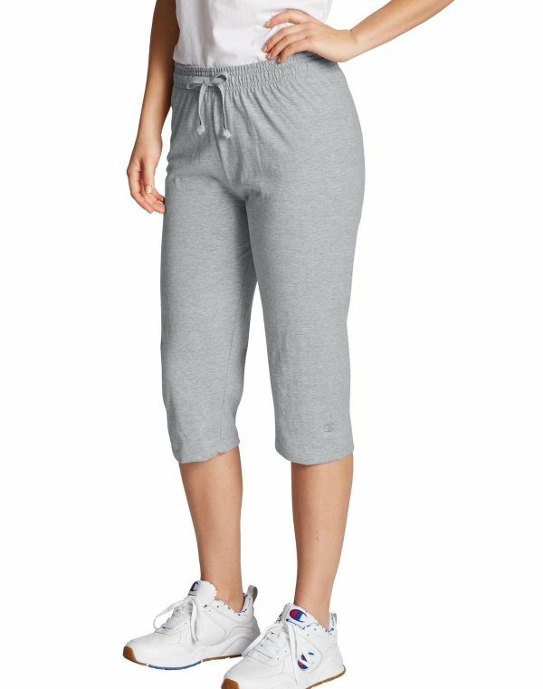 Women Jersey Capri Authentic Adjustable Waist Workout Pants Comfort NWT