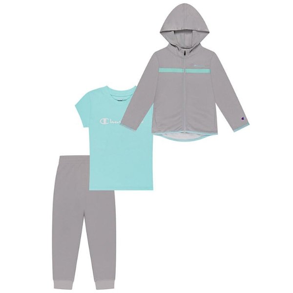 Champion Toddler Girls' Active Hoodie, Joggers and T-Shirt Set - Sam's Club