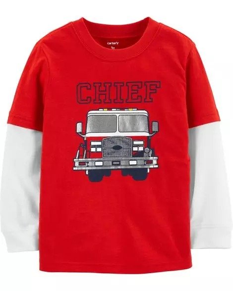 婴儿消防车T恤，也有小童码