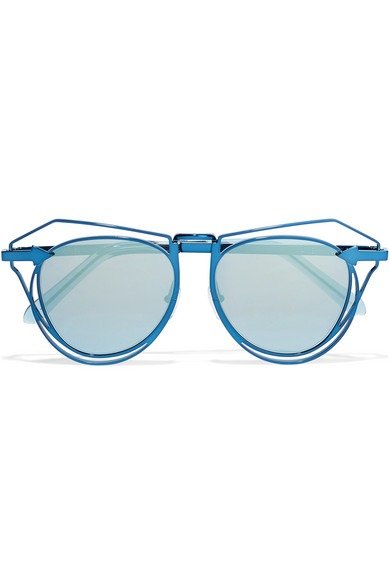 Marguerite aviator-style metal mirrored sunglasses