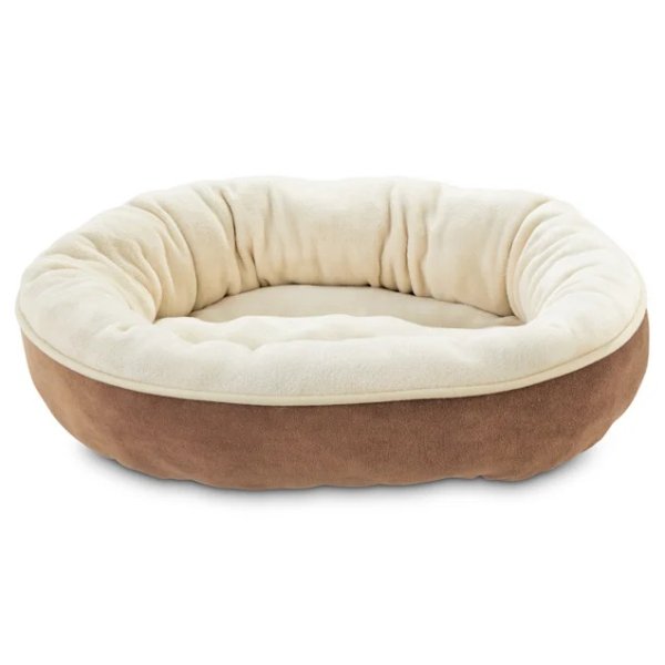 Brown Circle Bolster Dog Bed, 20" D X 6" H | Petco