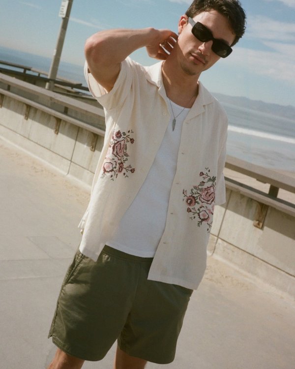 Men's Floral Linen-Blend Button-Up Shirt | Men's New Arrivals | Abercrombie.com