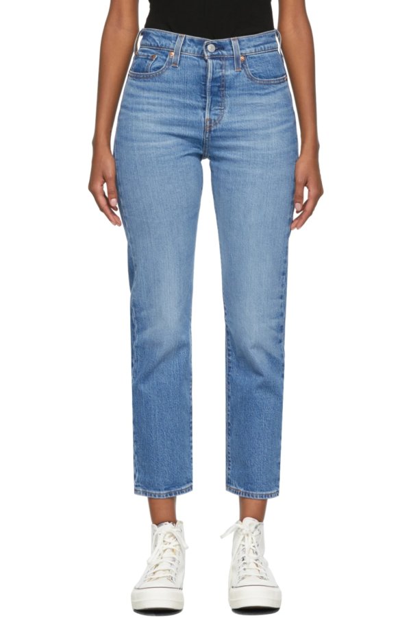 Blue Wedgie-Fit Straight Jeans