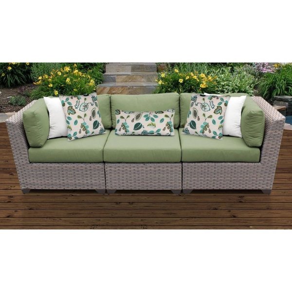 Florence 3pc Outdoor Sectional Sofa with Cushions - TK Classics