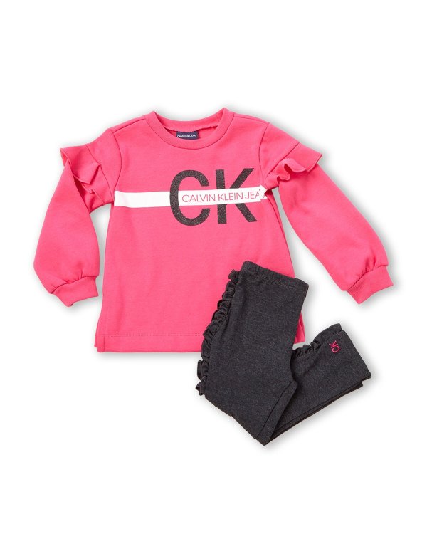 (Toddler Girls) Two-Piece Ruffle Sweatshirt & Leggings Set