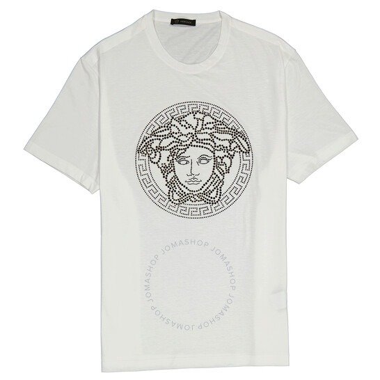 Ladies White / Multi Studded Medusa T-shirt