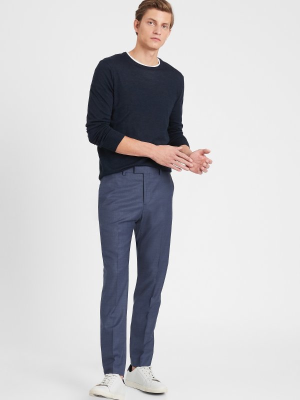 Extra-Slim Italian Wool Suit Pant