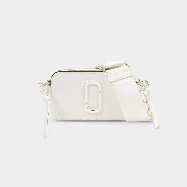 Snapshot Bag in White Leather