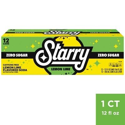 Starry Zero Lemon Lime Soda - 12pk/12 fl oz Cans