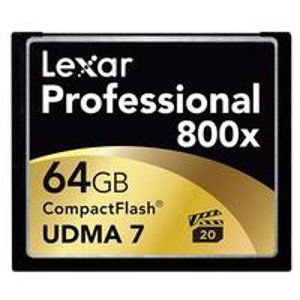 Lexar Professional 800x 64GB CompactFlash CF卡，型号 LCF64GCRBNA800