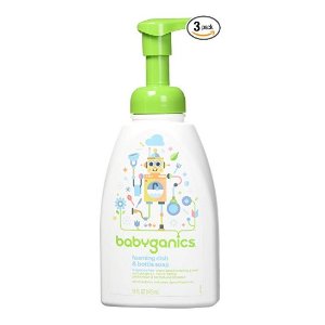 Babyganics Foaming Dish and Bottle Soap, Fragrance Free, 16oz Pump Bottle (Pack of 3)