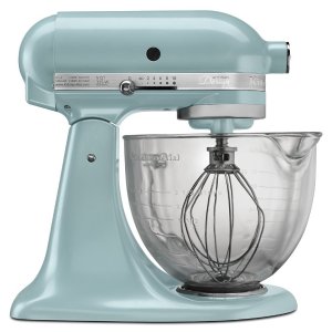 闪购：KitchenAid KSM155 5夸可抬头式搅拌机带玻璃碗，Tiffany蓝