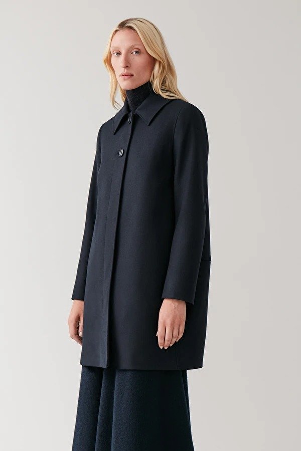 SINGLE-BREASTED WOOL-CASHMERE COAT