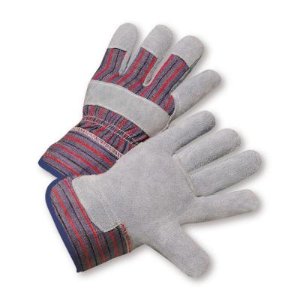 West Chester Split Leather Palm with Canvas Back Large Work Gloves