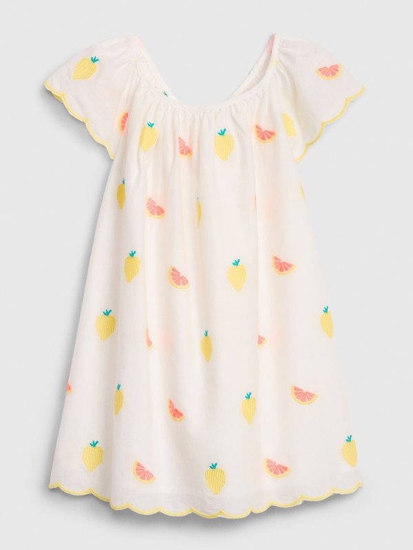Toddler Fruit Flutter Embroidered Dress