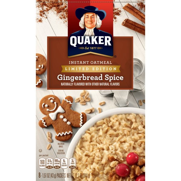 Instant Oatmeal, Gingerbread Spice, 8 Packets