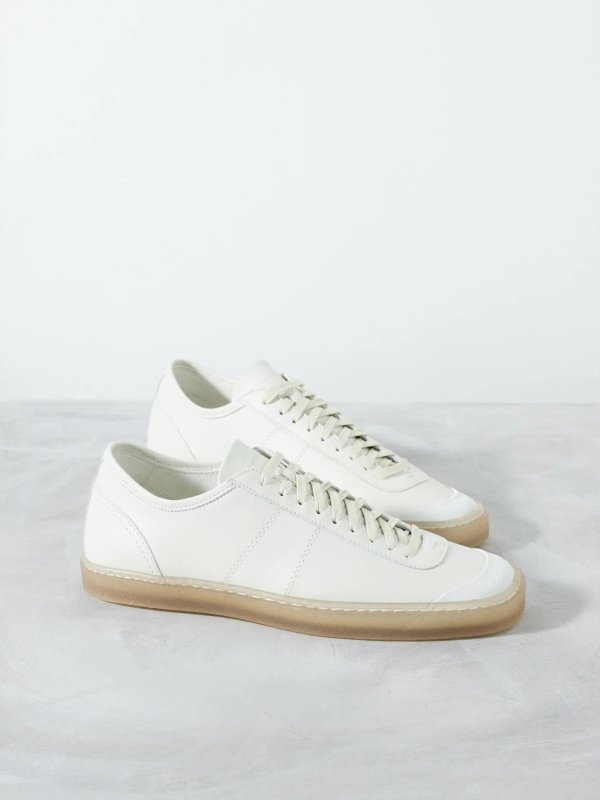 Linoleum low-top leather trainers