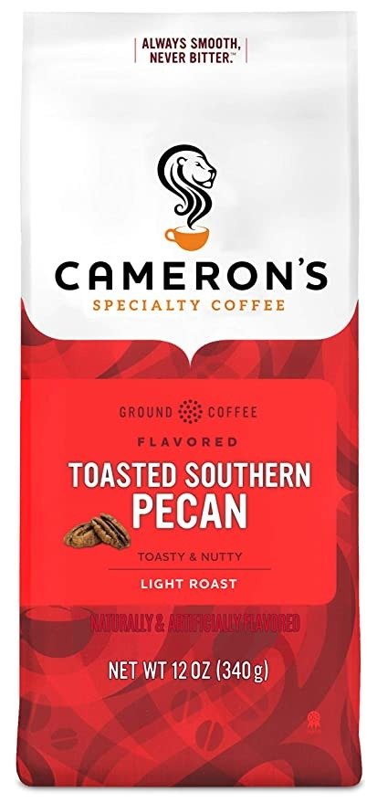 Cameron's Coffee Roasted Ground Coffee Bag, Flavored, Toasted Southern Pecan, 12 Ounce