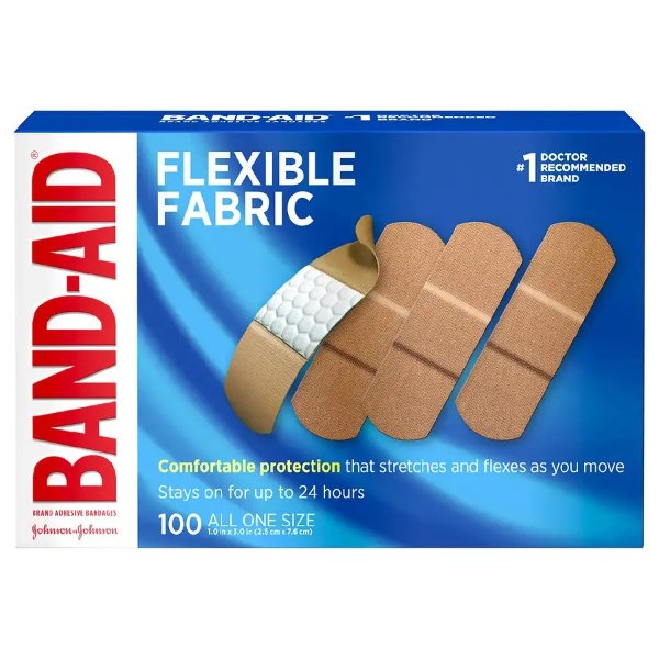 Band-Aid Flexible Fabric Adhesive Bandages 100.ea