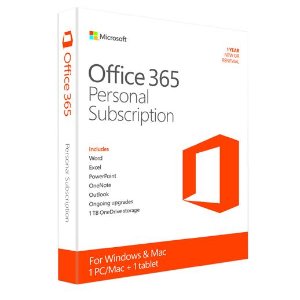 Microsoft Office 365 个人版 - 1 PC/Mac + 1 平板, 1年订阅
