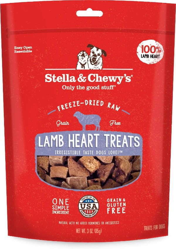 Lamb Heart Freeze-Dried Raw Dog Treats, 3-oz bag - Chewy.com