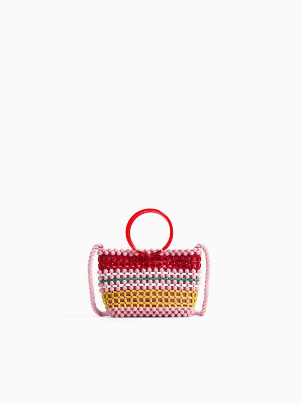 BAG WITH MULTICOLORED BEADS Details
