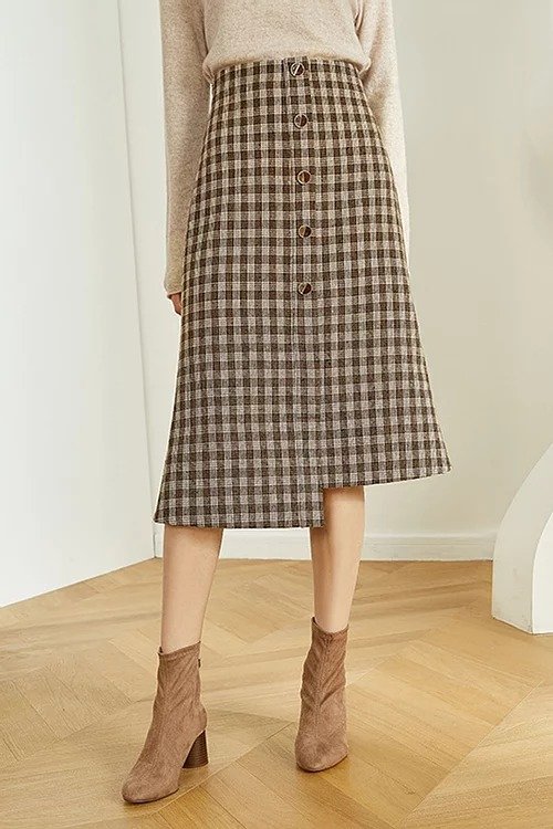 FANSILANEN | Asymmetrical Gingham Skirt