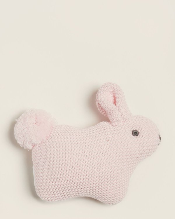 (Newborn Girls) Pink Knit Bunny Rattle