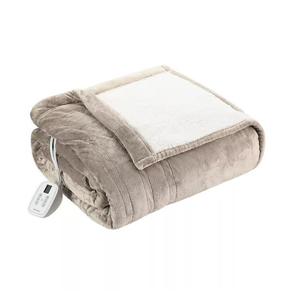 Brookstone® n-a-p® Heated Sherpa Blanket | Bed Bath & Beyond | Bed Bath and Beyond