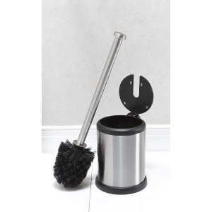 Bath Bliss Steel Toilet Brush and Holder, 4.5" Round by 14.75" high, Stainless