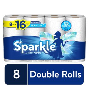 Sparkle Pick-A-Size Paper Towels, 8 Double Rolls