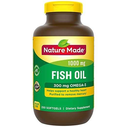 Fish Oil 1000 mg w. Omega-3 300 mg Softgels 250 Count Mega Size